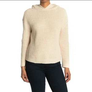 Abound Women's Cozy Knit Ribbed Hooded Sweater Beige Top Extra Small Shirt